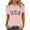 Pink(Style 29), variant on NuoCaiYun New Women Cotton Tops, Spring Summer Ladies Short Sleeve Round Neck Casual Independence Day Printed T-Shirt