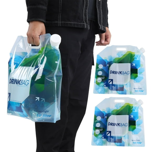 Hilitand 3pcs 10L Portable Water Carrier Bag Foldable Emergency Container For Outdoor Camping Hiking,Water Carrier,Foldable Water Container