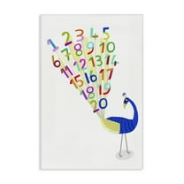 Stupell Industries Peacock with Numbers Animals & Insects Painting Gallery Wrapped Canvas Art Print Wall Art, 30 x 45