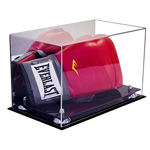 Deluxe Acrylic Single or Double Boxing Glove Display Case with Silver