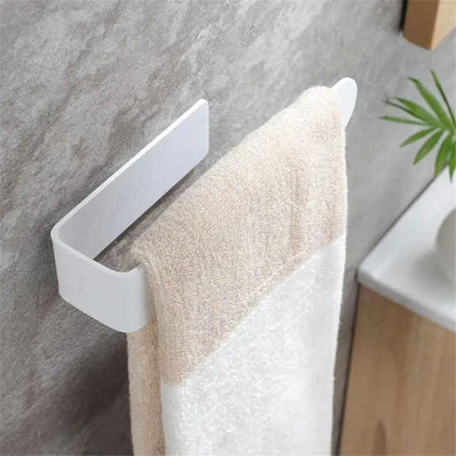 U Shape Bathroom Acrylic Towel Bar Hand Towel Holder, Self Adhesive Towel Rack for Bathroom Wall Mounted Transparent