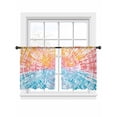 thumbnail image 6 of Orange Pink Blue Sheer Curtains for Living Room Bedroom Modern Abstract Art Ethnic Sheer Curtains 45 Inch Long 2 Panels Set Light Filtering Curtain Window Treatments Drapes for Dining Room, 6 of 6