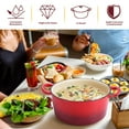 thumbnail image 3 of Walchoice 6QT Enameled Dutch Oven, Cast Iron Dutch Oven Pot with Lid for Cooking Bread Baking Roasting Stewing, Heavy Duty Round Nonstick Cookware - Red, 3 of 8
