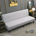 thumbnail image 7 of Dowbom Super Stretch Futon Cover Full size,Jacquard Armless Sofa Bed Slipcover with Elastic Bottom Furniture Protector Anti-Slip Washable Futon Slipcover for Foldable Couch bed-M(47"-59")-light grey, 7 of 7