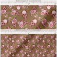 thumbnail image 2 of Soimoi Cotton Cambric Fabric Skull & Begonia Floral Print Fabric by Yard 56 Inch Wide, 2 of 7