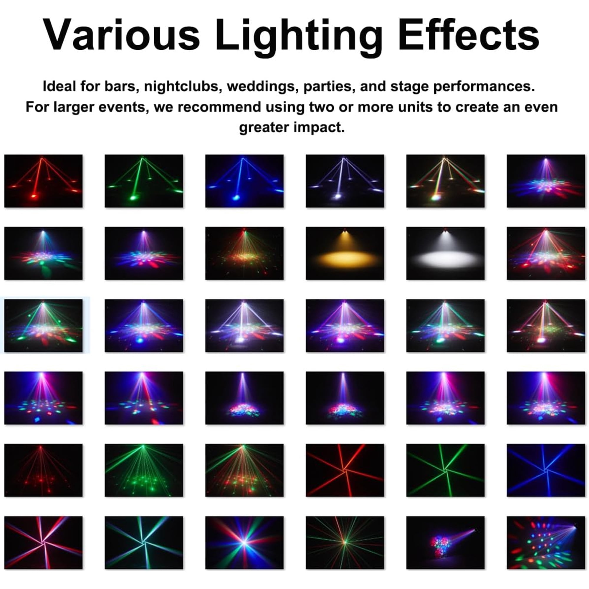 Moving Head Dj Lights for Parties, Disco Stage Lights 7-in-1 LED RGBW 6 Arms with Mixed Lighting Effects,DJ Stage Lighting for Party Disco Club Wedding Bar