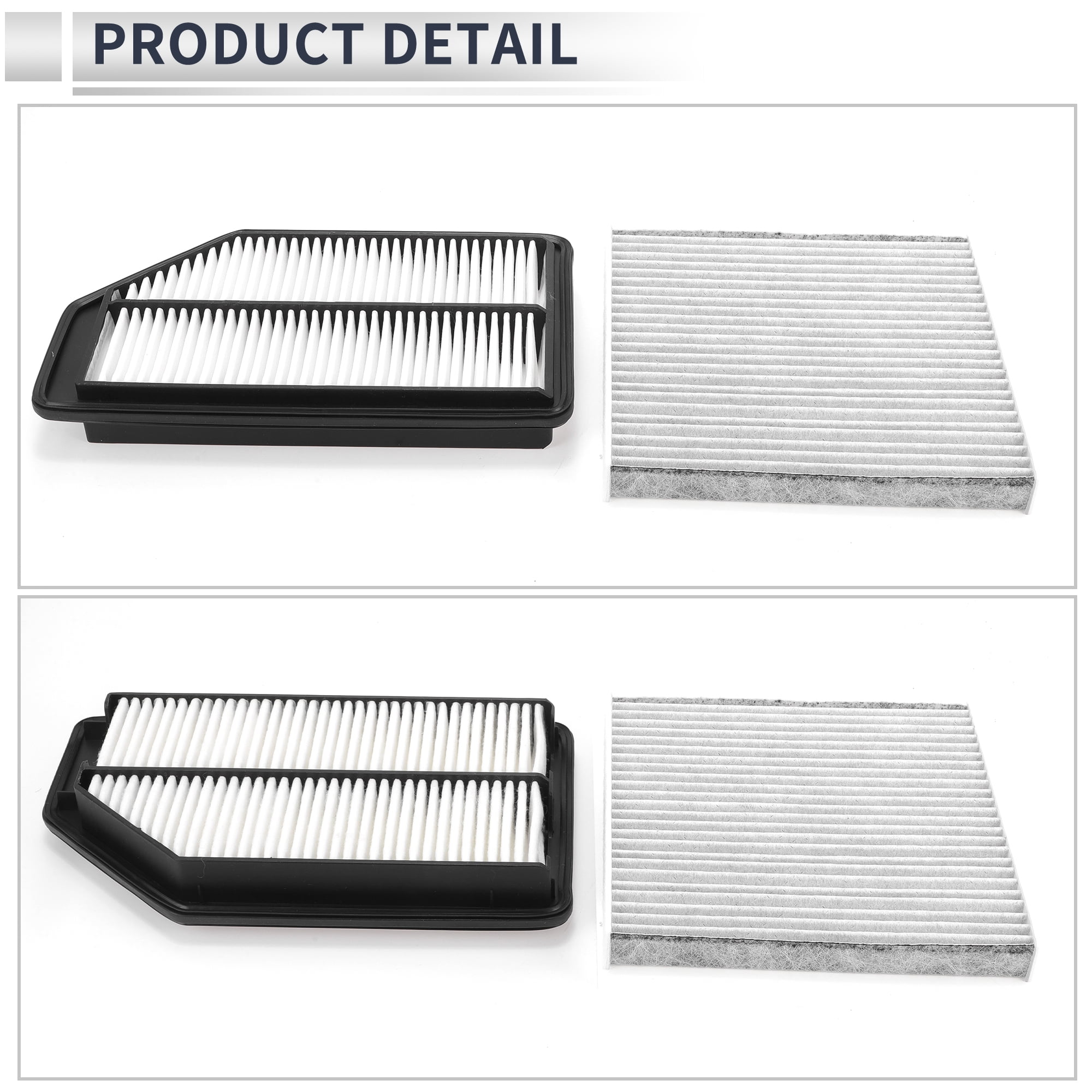 Unique Bargains Engine Cabin Air Filter Combo Set Filter Kit Air Filter Cleaner Element No.17220RV0A00/80292SDAA01 for Honda Odyssey 3.5L 2011-2017 1 Set
