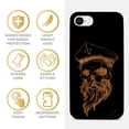 thumbnail image 4 of Case Yard Wooden Case for iPhone-SE Soft TPU Silicone cover Slim Fit Shockproof Wood Protective Phone Cover for Girls Boys Men and Women Supports Wireless Charging Sailor Skull Design, 4 of 7