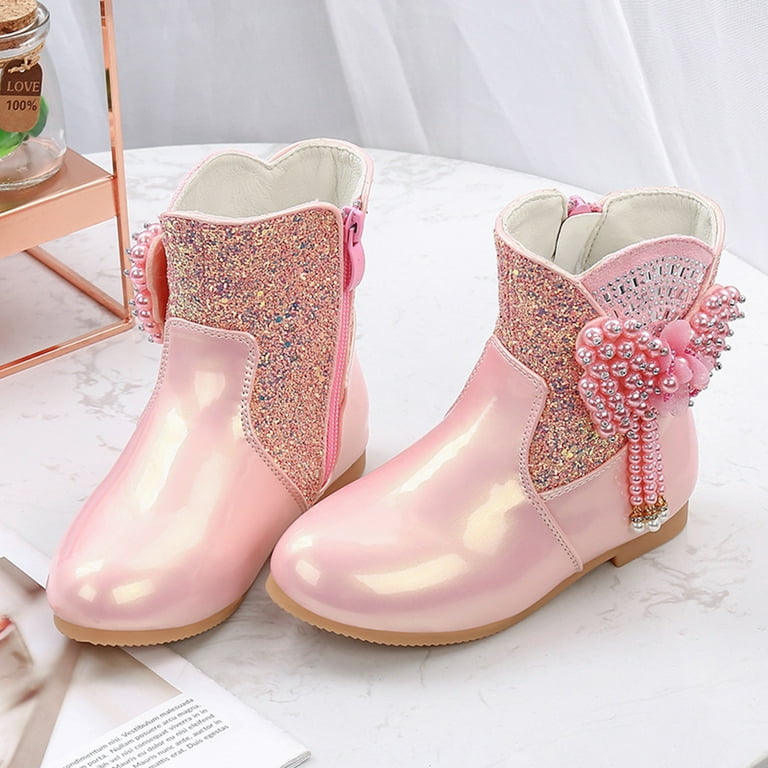 Girls Boots Children Short Boots Winter Plush Cotton Boots High