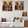 thumbnail image 4 of Designart "Harmony of Honolulu in Green and Red" Cityscapes Framed Wall Art - Modern Green Honolulu Entryway Framed Wall Art, 4 of 6