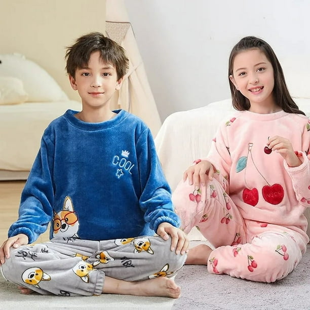 Ropa para ninos pijamas para ninos y ninas pijamas de felpa con dibujos de dinosaurios para bebes ropa de dormir calida de Navidad ropa de noche para adolescentes de invierno Bodega