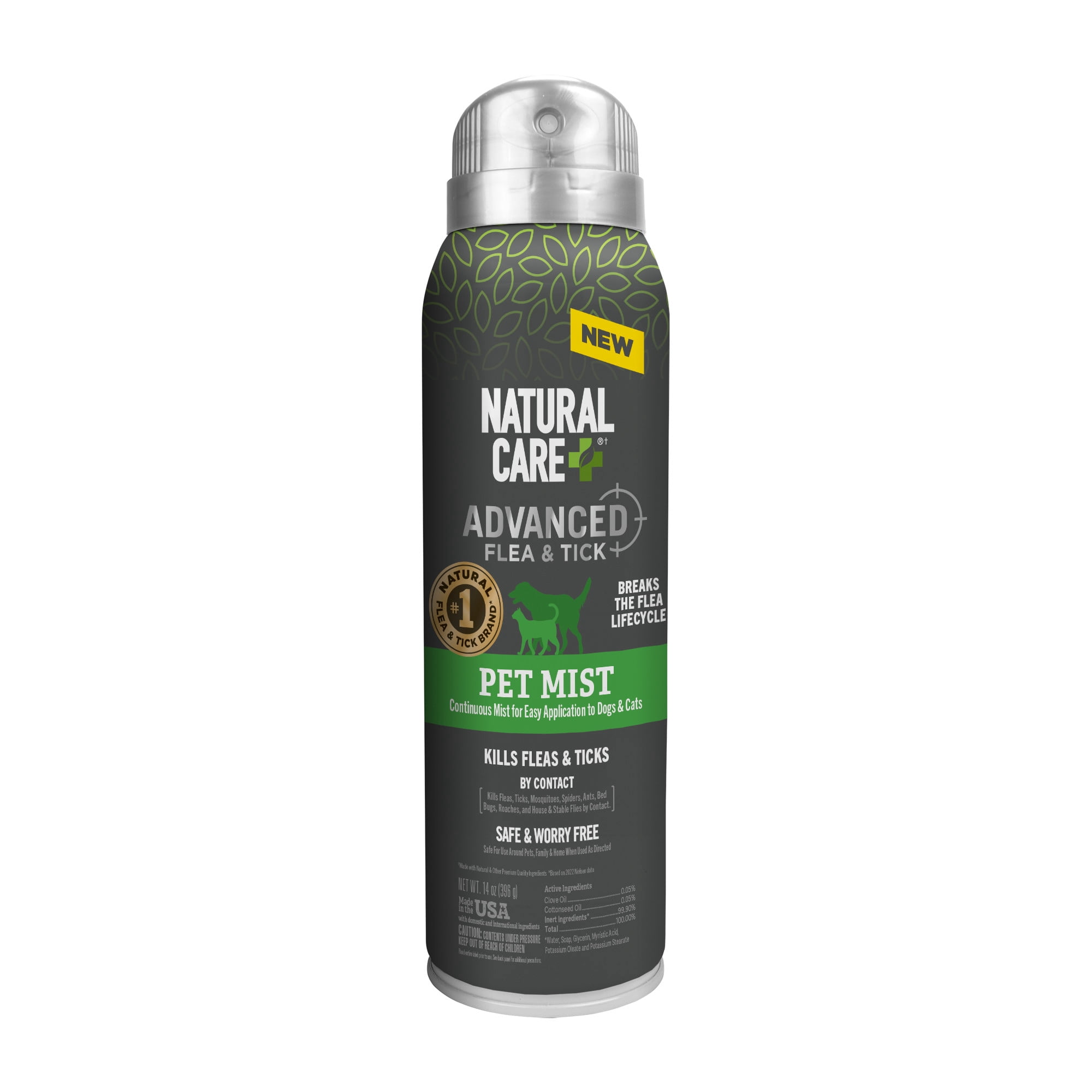 (4 pack) Natural Care Advanced Flea and Tick Pet Spray, 14 oz.