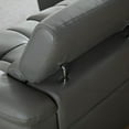 thumbnail image 5 of [Modern L-Shaped Electric Reclining Sofa in Dark Grey Genuine Leather with USB Port], 5 of 15