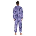 thumbnail image 2 of 1 Piece Adult Onesie Pajamas Cozy & Loose-Fit Sleepsuit Loungewear with Pockets Purple and Blue Shapes X-Small, 2 of 7