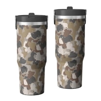 Camouflage 30oz Handheld Travel Tumbler with Handle – Double Wall Stainless Steel Insulated Cup, Flip Straw Lid, Leak-Proof & BPA-Free for Hot and Cold Drinks – Durable Coffee & Juice Mug Black