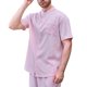 thumbnail image 2 of pstuiky Camisa de manga corta para hombre, Camisa informal de manga corta con cuello alto, cómoda y lisa para hombre camisas casuales para hombre l, 2 of 3