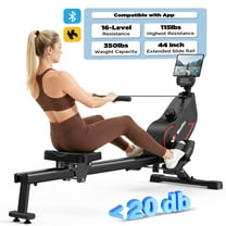 Rowing Machine for Home, 350 LB Capacity, 16-Level Silent Resistance, Magnetic Rowing Machines for Home Foldable, Full-Body Workout Compact Rowing Machine for Cardio & Strength with APP Support