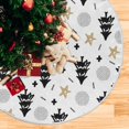 thumbnail image 5 of SKYSONIC Winter Snowflake Christmas Tree Christmas Tree Skirt 36" Christmas Decorations Indoor Outdoor Tree Skir for Home Holiday Party Decorations Gift, 5 of 5