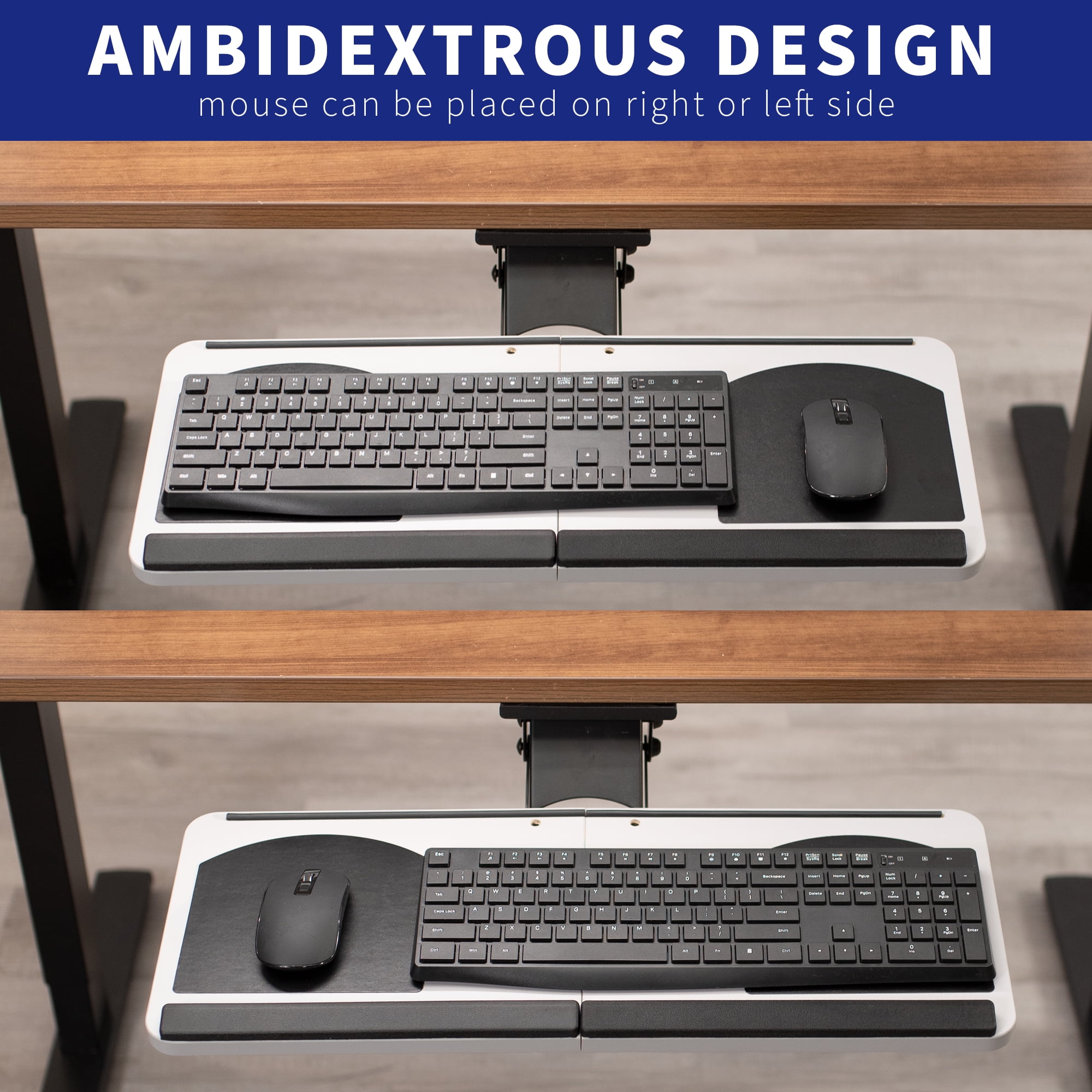 VIVO Adjustable Computer Keyboard & Mouse Platform Tray Under Table Desk Mount