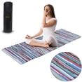 thumbnail image 4 of Handmade Cotton Yoga Exercise Mat | Workout Mats For Pilates, Meditation | Cotton Weave | Aerobics Stretching with Carry Bag | Made in India, 4 of 5