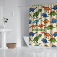 thumbnail image 2 of Beige Cartoon Dinosaurs Pattern Shower Curtain 84"x72" ,Bathroom Decorative Shower Curtains Set with 12 Hooks,Modern Waterproof Washable Shower Curtain, 2 of 6