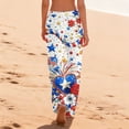 thumbnail image 5 of USA Anniversary 250 Womens Workout Pants United States American Flag Print Elastic High Waist Lounge Pants Wide Leg Regular Fit Comfy Breathable Pajama Bottoms, #01 Blue, XXL, 5 of 5
