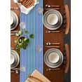 thumbnail image 5 of Table Runners 90 Inches Long Dress Scarves, Violet Color Farmhouse Coffee/Dining/Kitchen Table Runner for Living Room, Geometric Green Vertical Striped Modern 13x90 Inch, 5 of 7