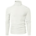 thumbnail image 2 of H2H Mens Casual Slim Fit Turtleneck Pullover Sweater Lightweight Pointed Shoulder Patched (CMTTL099), 2 of 6