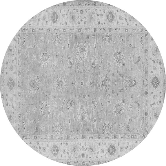 Ahgly Company Indoor Round Oriental Gray Traditional Area Rugs, 5' Round