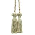 thumbnail image 2 of Decorative Double Tassel Curtain and Drapery Tieback / Holdback, 3" Tassel (7.5cm), 27" Spread (68.5cm) # CCT, Shell Ivory #PR01 (White Ivory, White Gold, Light Beige) Set of 2, 2 of 2
