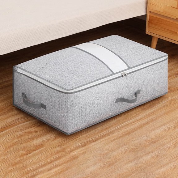 Foldable Wardrobe Storage Box with Lid | Under Bed Organizer Drawer for Clothes, Sweaters & Toys | Stackable Non-Woven Fabric Box in Multiple Sizes (M, L, XL, XXL)