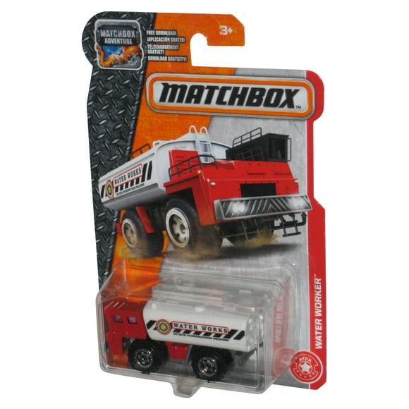 Matchbox Water Worker (2016) Red & White Die-Cast Toy Car Vehicle