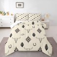thumbnail image 2 of jejeloiu Aztec Bull Skull Western Full Size Comforter Sets Kids,Tribal Desert Print Bedding Sets For Boy,Reversible,3pcs, 2 of 8