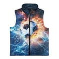 thumbnail image 4 of Pzuqiu Soccer Kid Outerwear Vest Size 2 Toddler Boy Clothes Comfortable Zipper Winter Sleeveless Jacket with Pockets Fashion Fall Outerwear Versatile for Outdoor Activities, 4 of 7