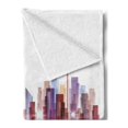thumbnail image 2 of City Soft Flannel Fleece Blanket, Landscape Modern Skyscrapers Metropolitan Silhouette Illustration Abstract Composition, Cozy Plush for Indoor and Outdoor Use, 60" x 80", Multicolor, by Ambesonne, 2 of 5
