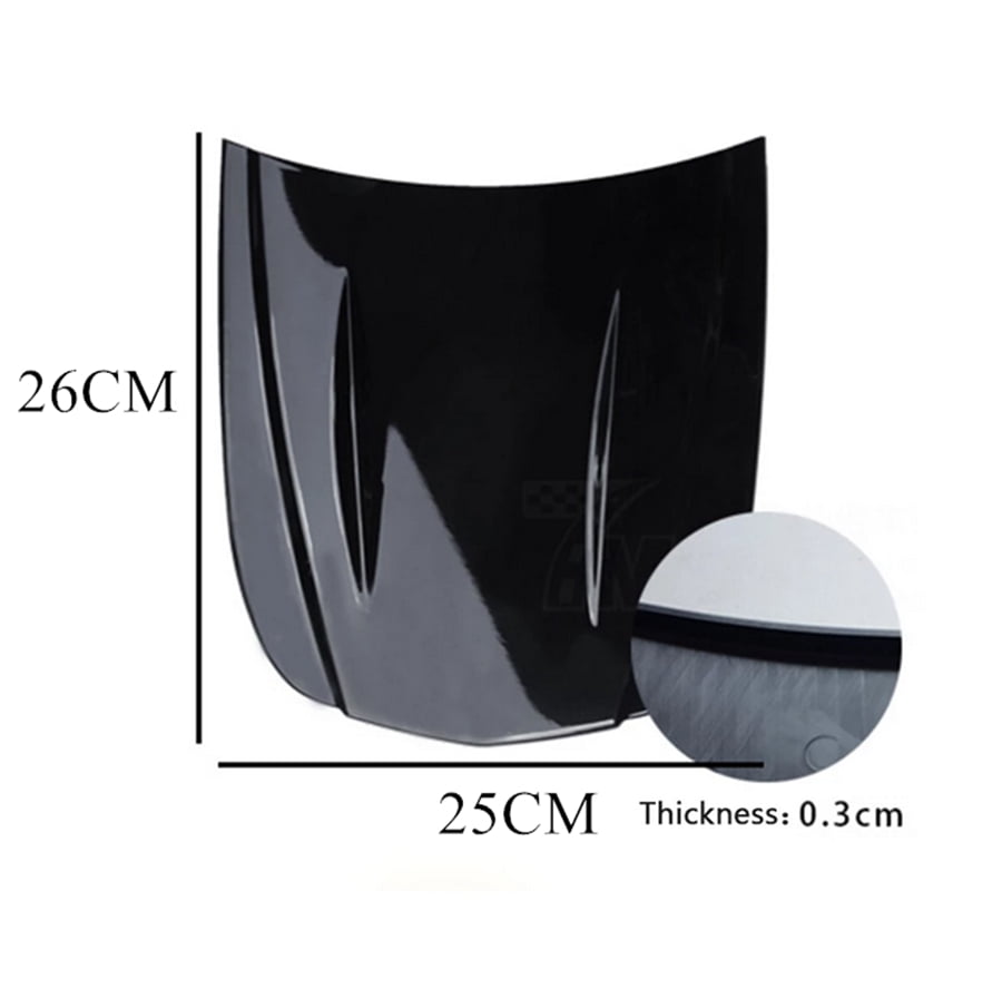 Mini Model Car Hood Panel Black ABS Plastic Vinyl Wrap Paint Display