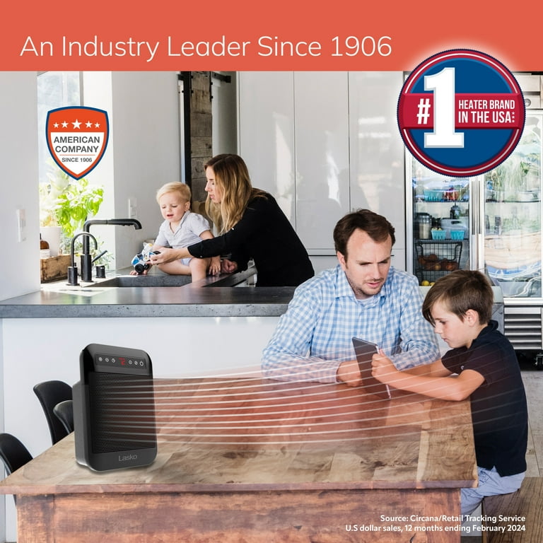 Lasko MyHeat Max 9” Personal Ceramic Space Heater with Tip Over