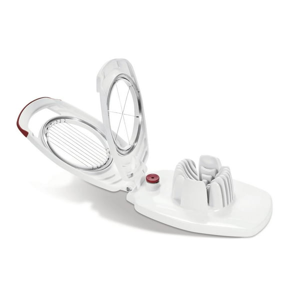 Zyliss Egg Slicer Non Slip, Egg Cutter and Wedger with Built in Shell
