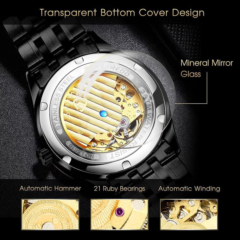 Alps Men's Skeleton Automatic Mechanical Stainless Steel Watch photo 2