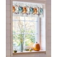 thumbnail image 4 of Fall Valances for Windows, Thanksgiving Pumpkin Leaf Watercolor Wood Texture Rod Pocket Short Window Valance Curtains Holiday Window Treatment for Kitchen Living Room Bathroom, 54"x18", 4 of 6