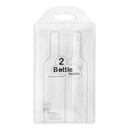 True Reusable 2 Wine Bottle Bubble Protector for Travel & Shipping Set of 1