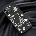 thumbnail image 1 of Silicone Case for iPhone 15 14 SE 13 Pro 8 7 Plus 6s XR 11 XS X 12Mini 14 Pro Max Phone Black Cover Hello Kitty Pink Kitty White advanced, 1 of 7