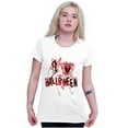 thumbnail image 3 of I Love Halloween Spooky Macabre Womens Fitted Plus Size Graphic Tee Brisco Brands 3X, 3 of 5