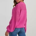 thumbnail image 5 of Womens Loose Fit Sweaters Rib Crewneck Pullover Tops Long Lantern Sleeve Knit Shirts Tunic Jumpers, 5 of 5