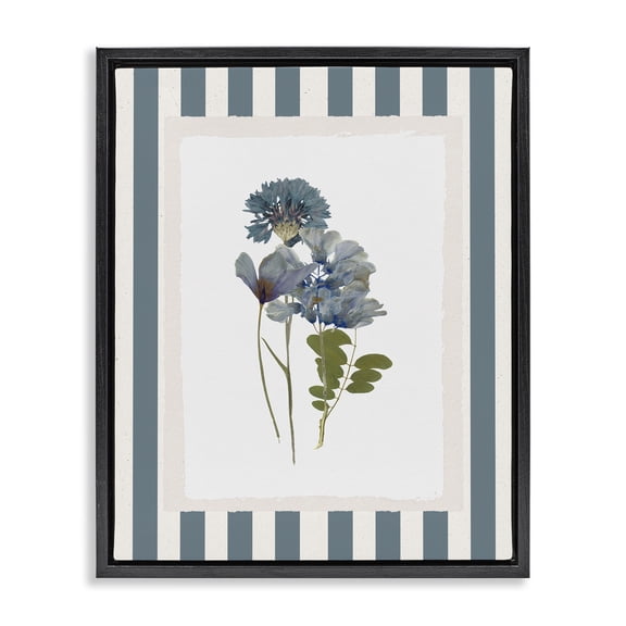 Stupell Industries French Country Summer Memory Flowers Black Floating Frame Canvas Art, 17 x 21, by Val Rhodes
