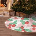 thumbnail image 6 of Daiia Strawberry Drawing Merry Christmas Tree Skirt , Xmas Large Lace-up Tree Skirt, Santa Snowflakes Rustic Home Decorations New Year Party Farmhouse Decor-48", 6 of 7