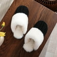 thumbnail image 2 of Xfvqtps Women Fluffy Slippers Knit Versatile Cute Indoor Home Funny Winter Non-Slip Thick Sole Plush Slippers Black, 2 of 6