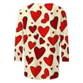thumbnail image 5 of VKOYWKM 3/4 Sleeve T Shirts for Women Valentines Day Shirts Cute Heart Print T-Shirts Tops Holiday T Shirts Casual Crew Neck Romantic Tshirts, 5 of 5