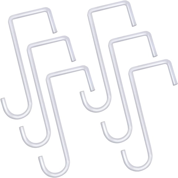 XIBUFE 2026 New Fence Hooks Patio Hooks White Powder Coated Steel Hangers for Indoor & Outdoor Hanging Lights,Plants & Planters,Bird Feeder,Pool Equipment,2X6Inch/3X8Inch