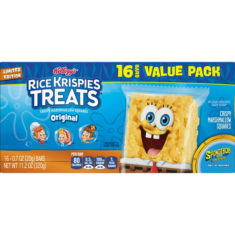 Rice Krispies Treats Crispy Marshmallow Squares, Original, Value Pack - 16 pack, 0.7 oz bars